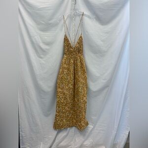 Treasure & Bond Smocked Bodice Strappy Back Cotton Dress